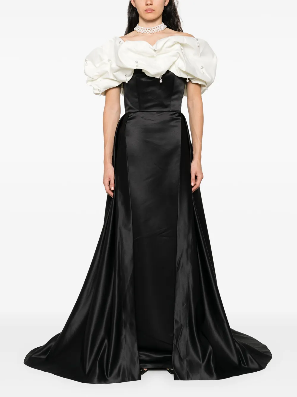AAVVA Off-shoulder jurk - Zwart
