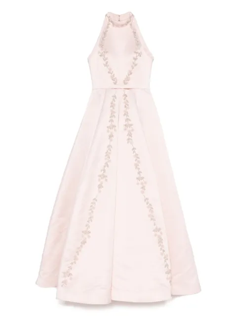 AAVVA floral-embroidered gown