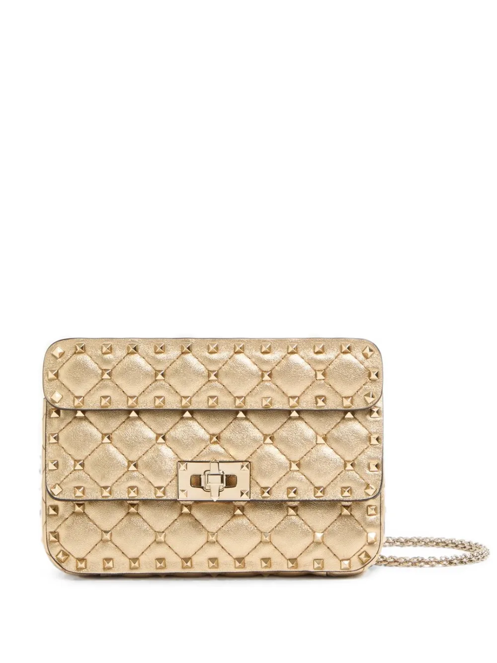 Valentino Garavani Kleine Rockstud Spike gelamineerde nappa tas Beige