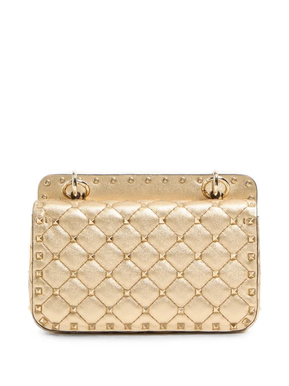 Valentino Garavani Kleine Rockstud Spike gelamineerde nappa tas Beige