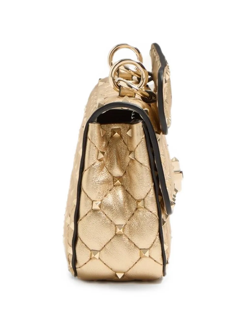 Valentino Garavani Kleine Rockstud Spike gelamineerde nappa tas Beige