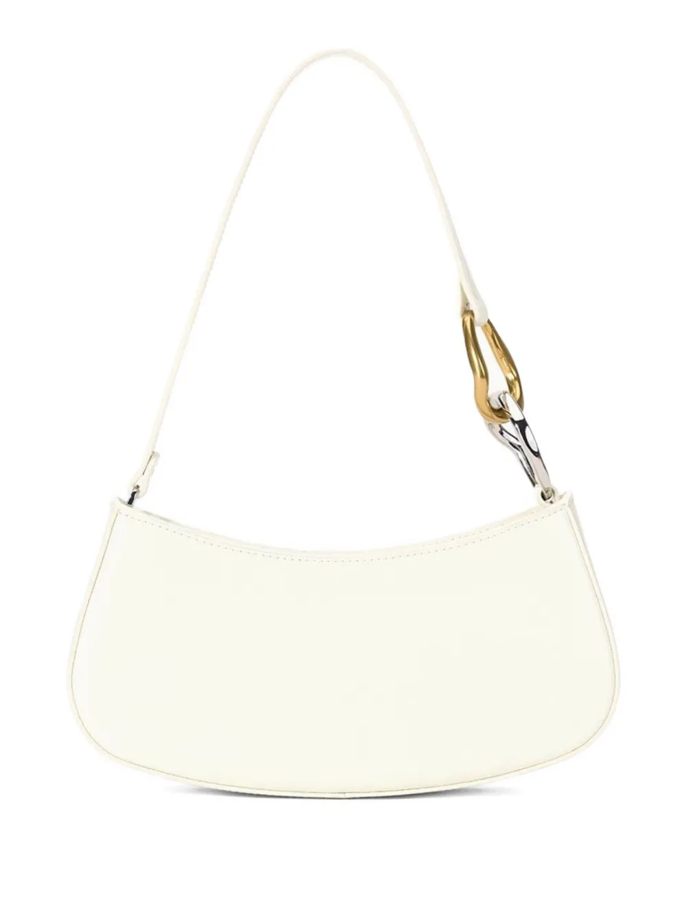 Staud Ollie Chain-link Leather Shoulder Bag In White