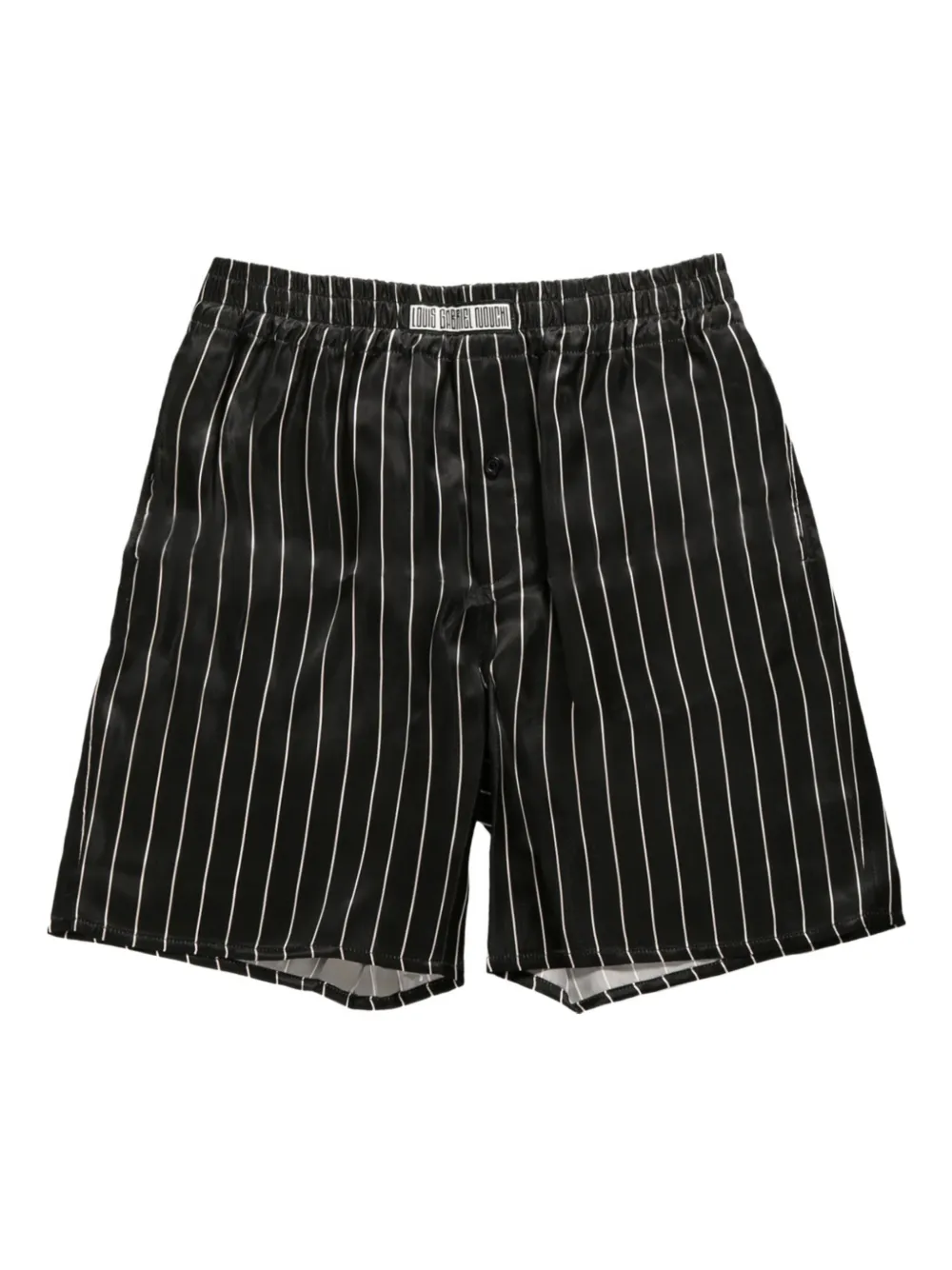 LGN LOUIS GABRIEL NOUCHI pinstriped shorts - ブラック LGN LOUIS GABRIEL NOUCHI pinstriped shorts - ブラック