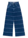 Honor The Gift panelled frayed-edge jeans - Blue