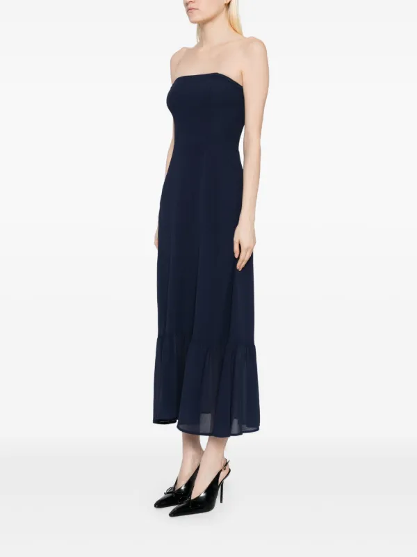 reformation navy blue dress Women's Harlie - - Size 6 5894124.100% polyester Reformation Woodson Midi Dress -