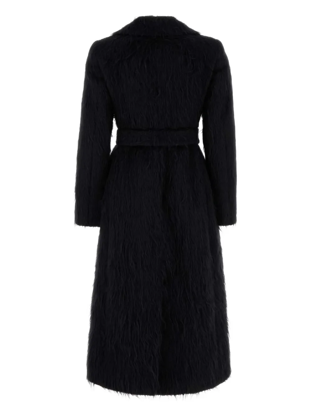 Sportmax Modico jas van imitatiebont met ceintuur Zwart