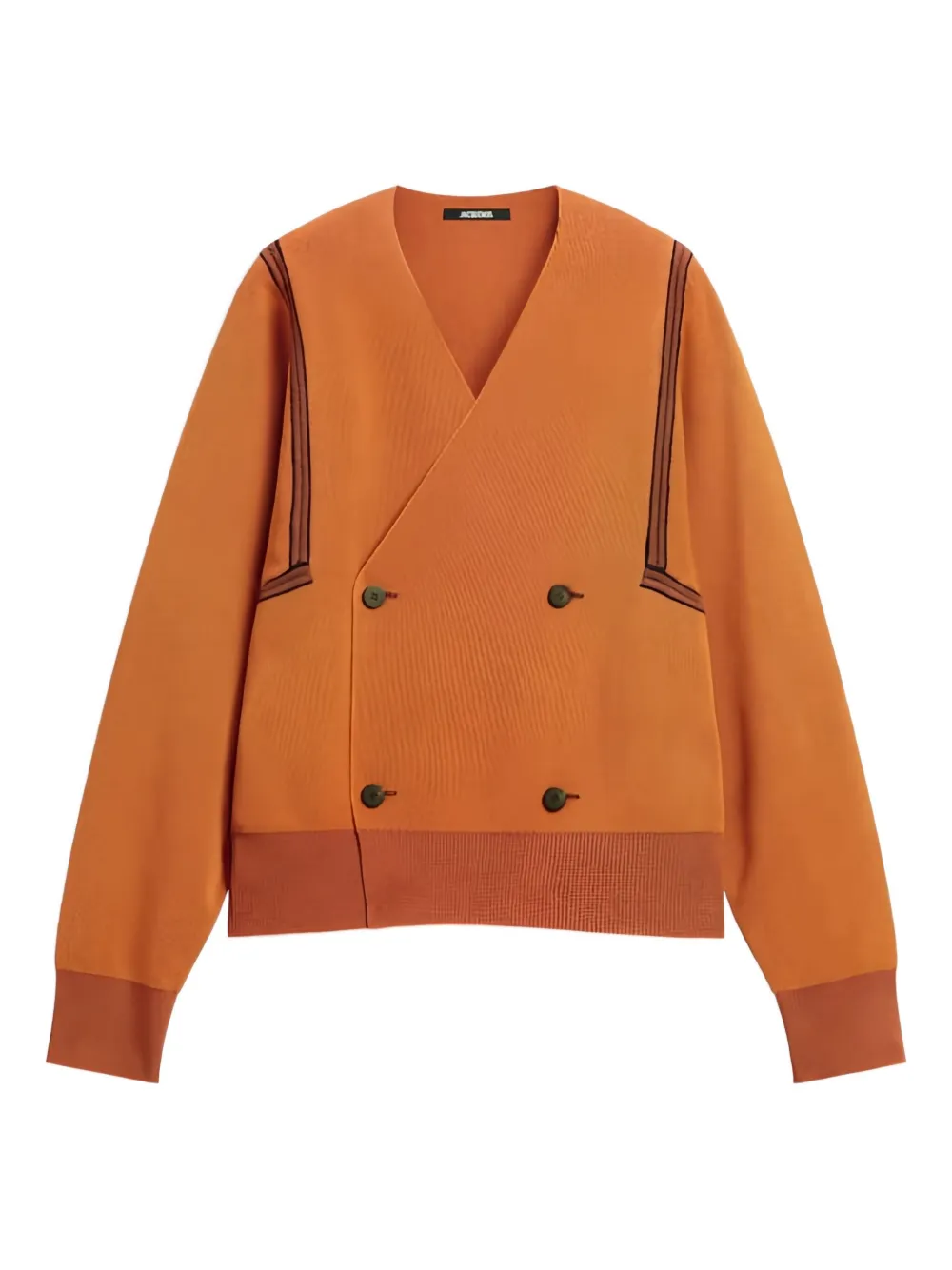 Jacquemus Double-breasted Striped Cardigan In Orange