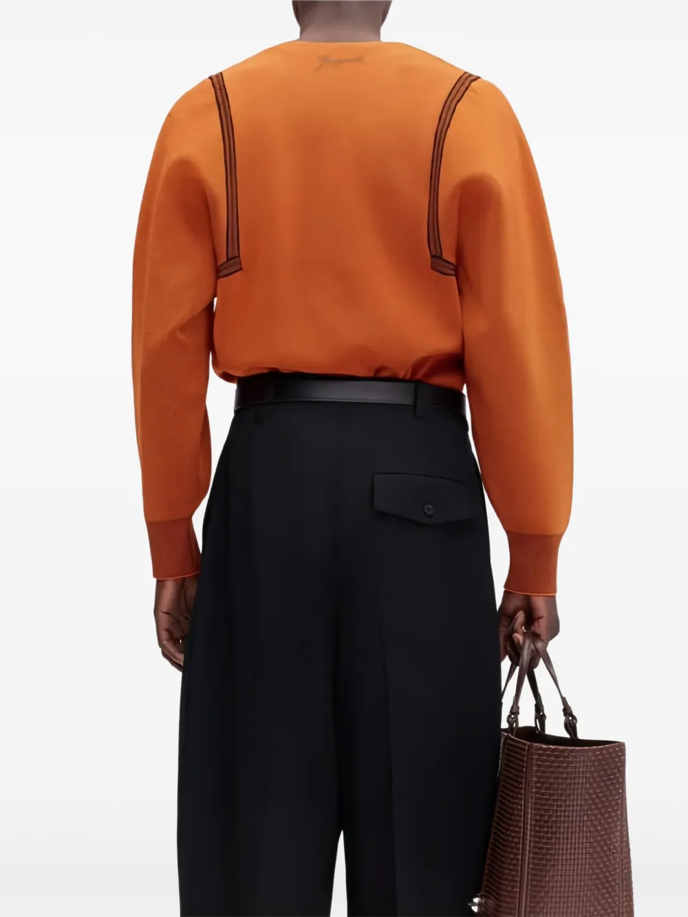 Jacquemus Double-breasted Striped Cardigan In Orange