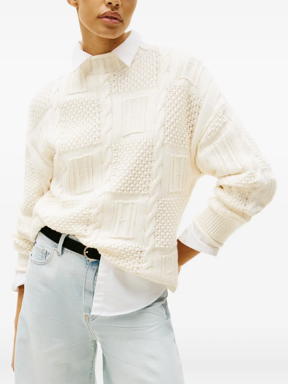 Tommy Hilfiger Cable-knit Sweater In White