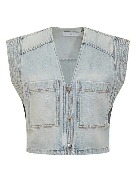 IRO denim v-neck cropped vest