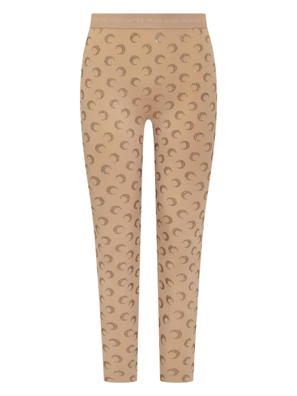 Marine Serre Legging met gerecycled stras Beige