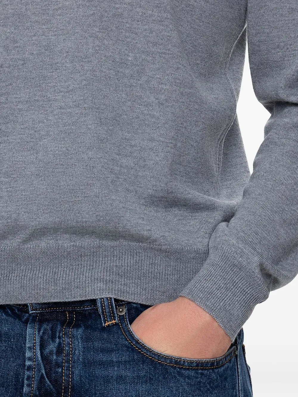 Barba Napoli Turtleneck Wool Sweater In Gray