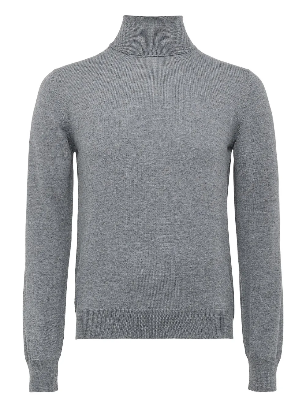 Barba Napoli Turtleneck Wool Sweater In Gray