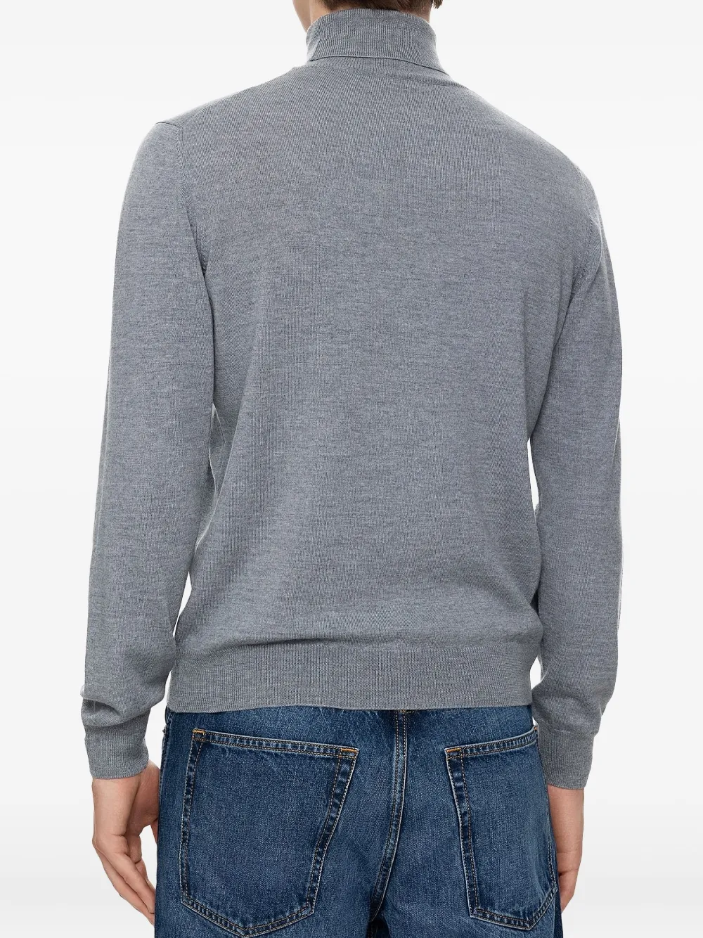 Barba Napoli Turtleneck Wool Sweater In Gray