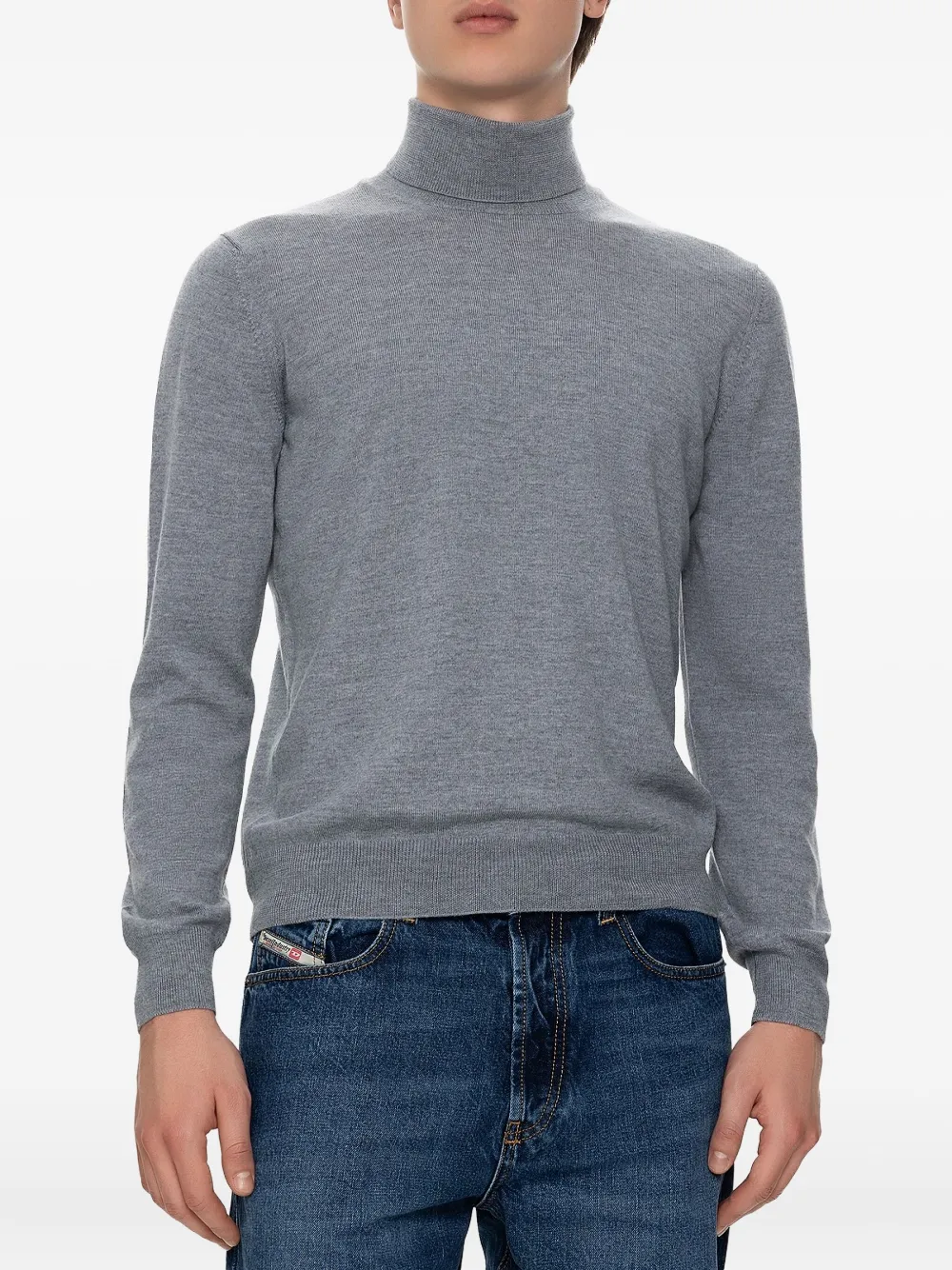 Barba turtleneck wool sweater | Grey | Image 1