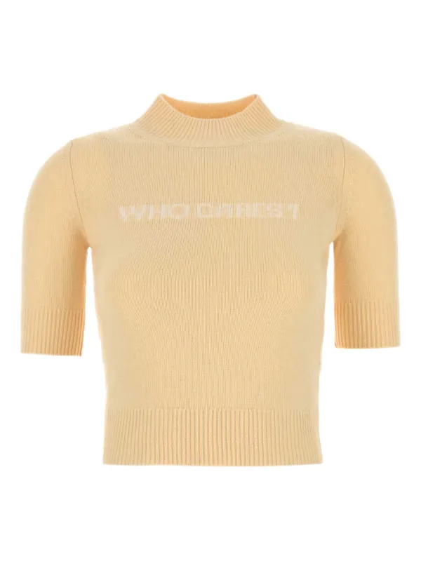 Sportmax Short-sleeve Knit Top in Neutrals