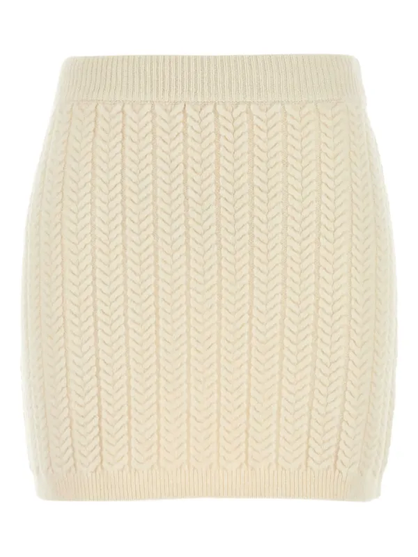 Sportmax Cable-knit Miniskirt in Neutrals