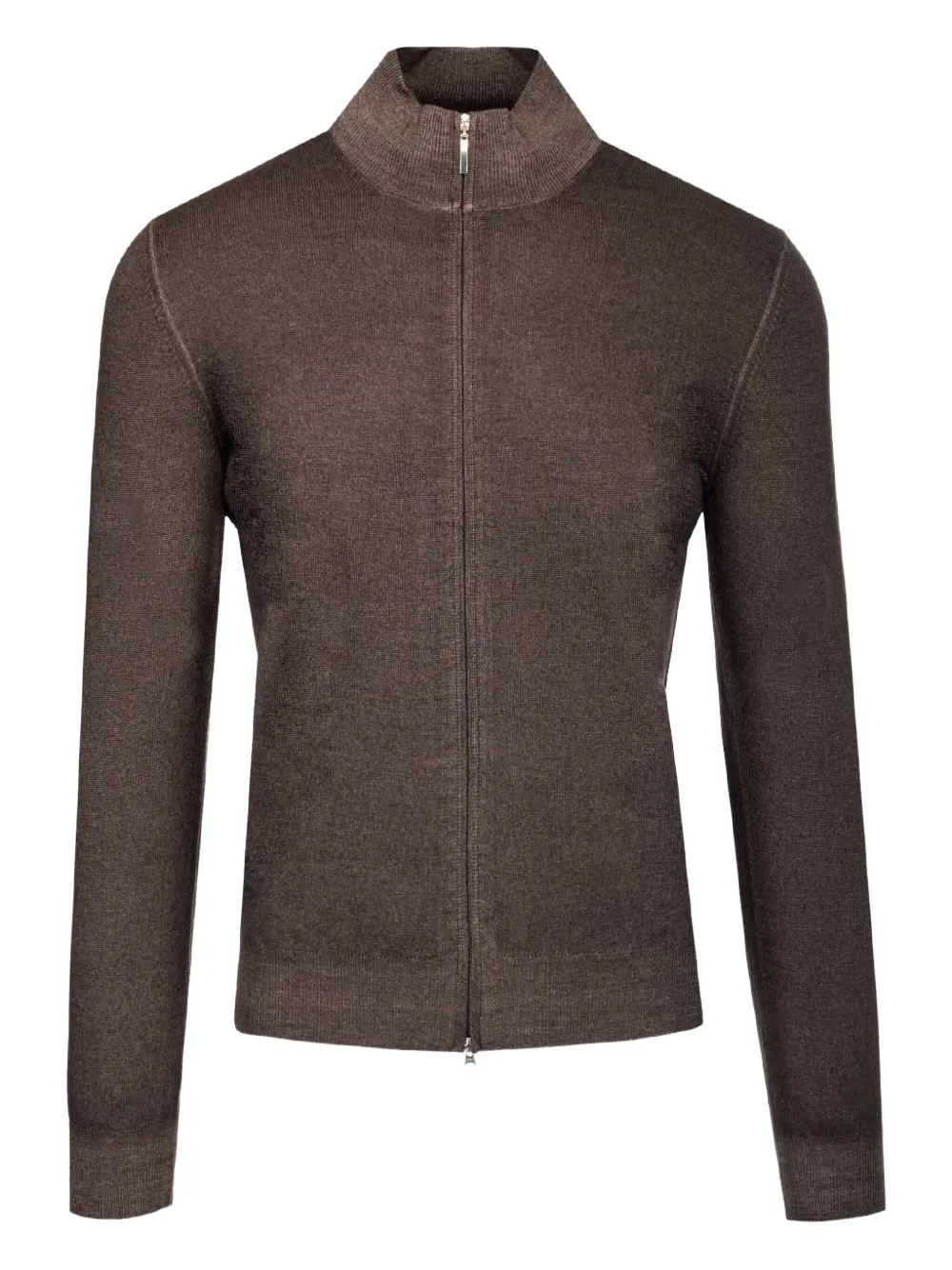 Barba Napoli Zip-up Cardigan In Brown