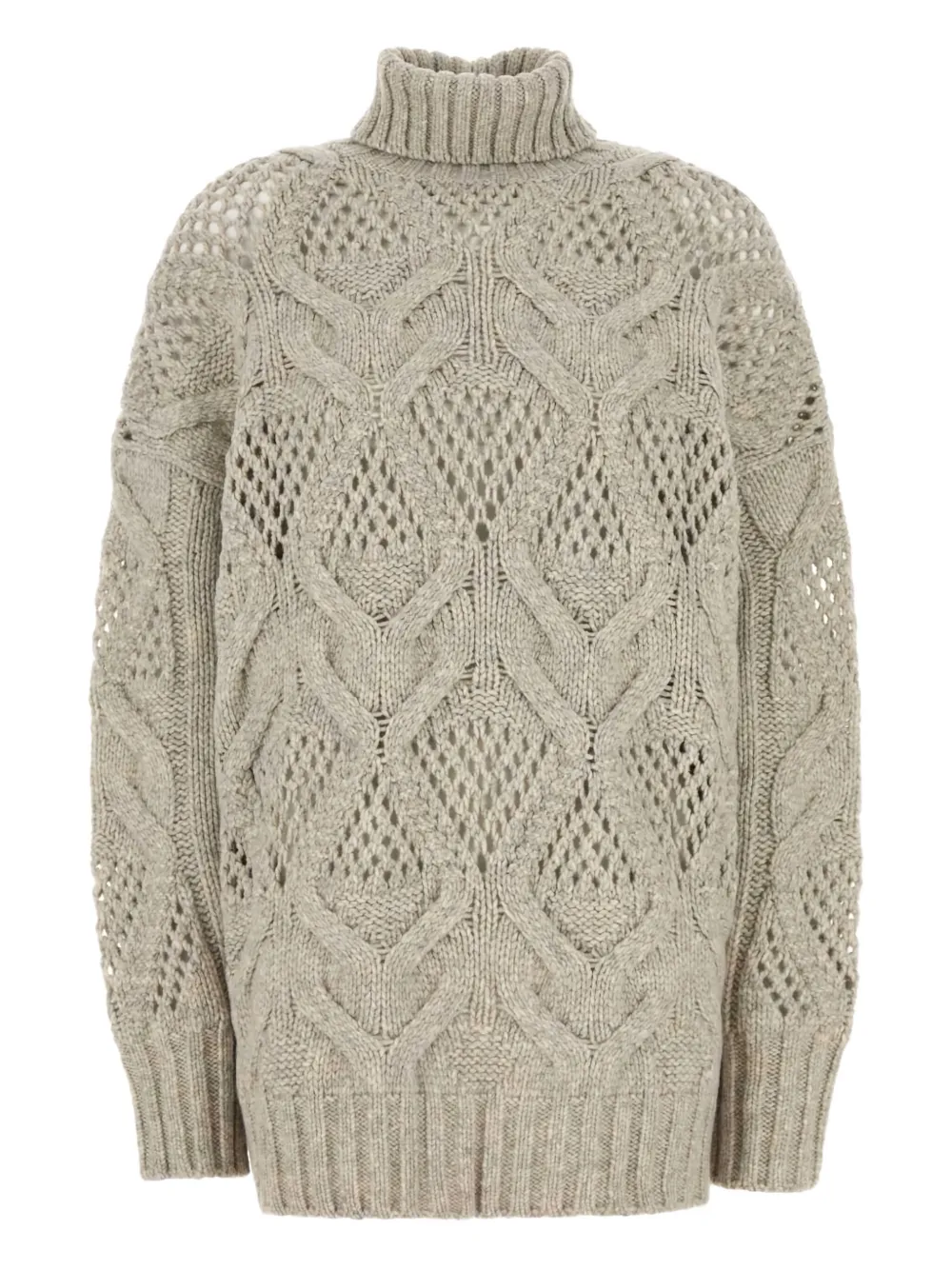 chunky cable-knit roll-neck jumper