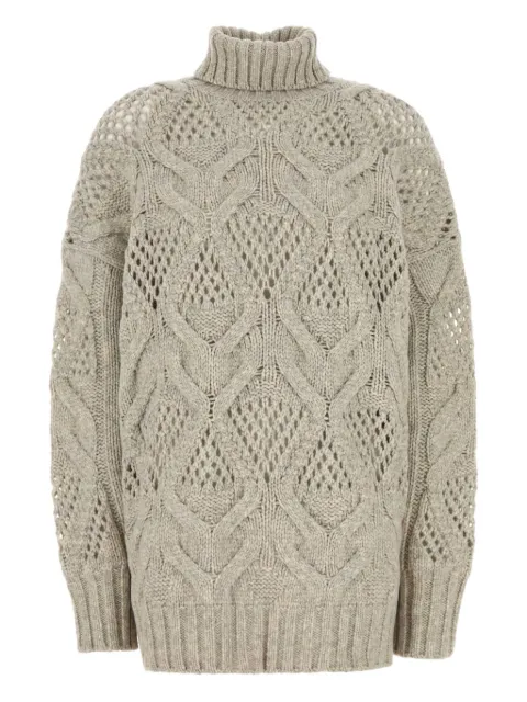 Sportmax chunky cable-knit roll-neck jumper