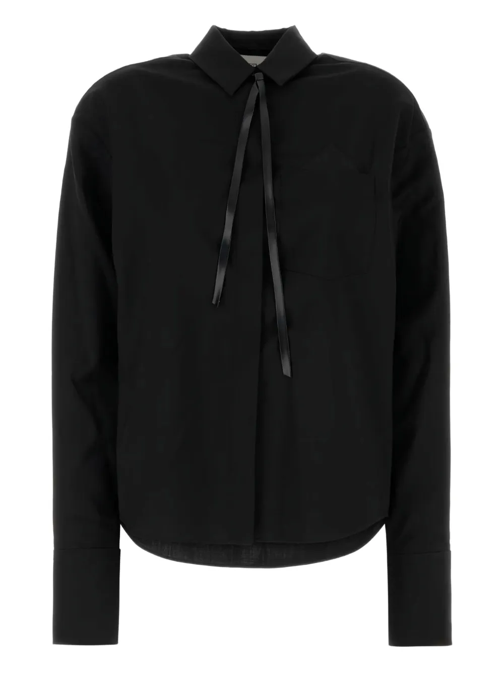 Shop Sportmax Mappa Tie-detail Shirt In 黑色