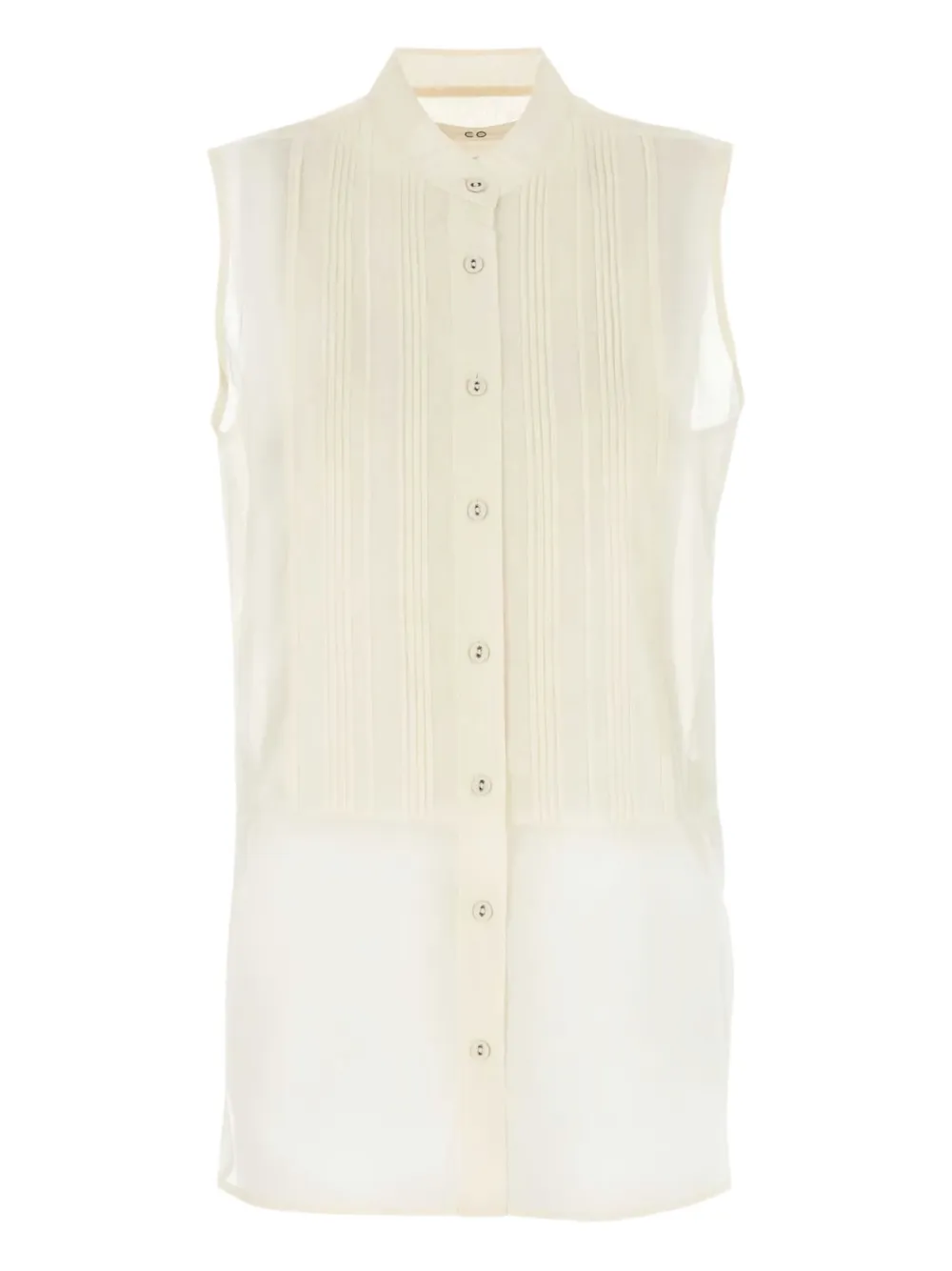 Co sheer button-up blouse | Neutrals | Image 1