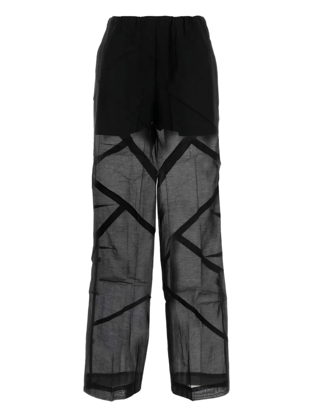 Co sheer-panelled wide-leg trousers | Black | Image 1
