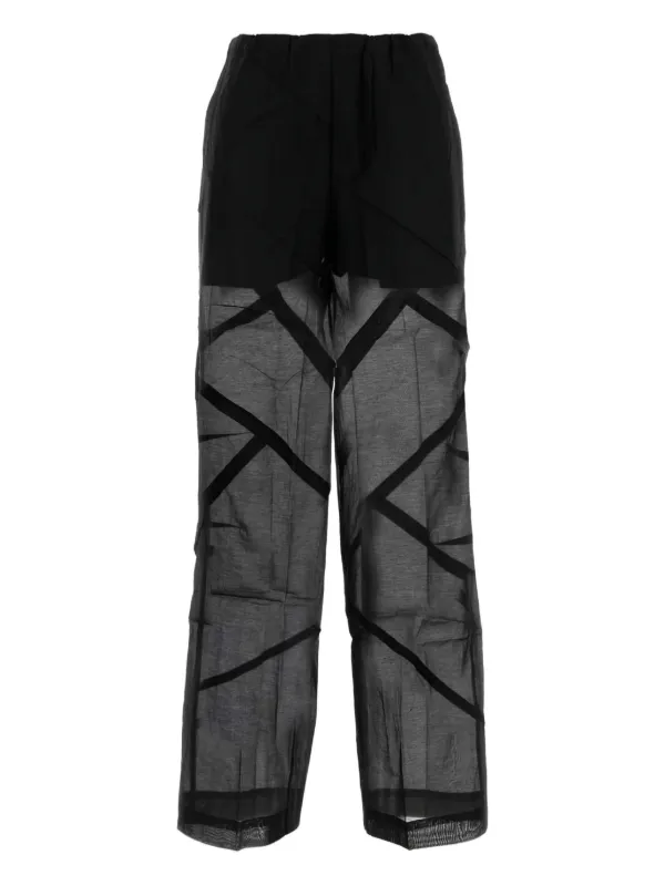 Co Sheer-panelled Wide-leg Trousers in Black
