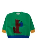 Bobo Choses squirrel jacquard sweat - Green