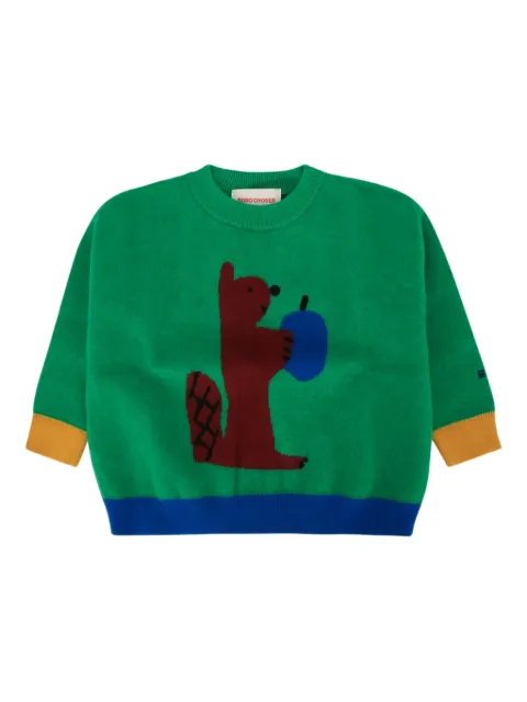 Bobo Choses squirrel jacquard sweat