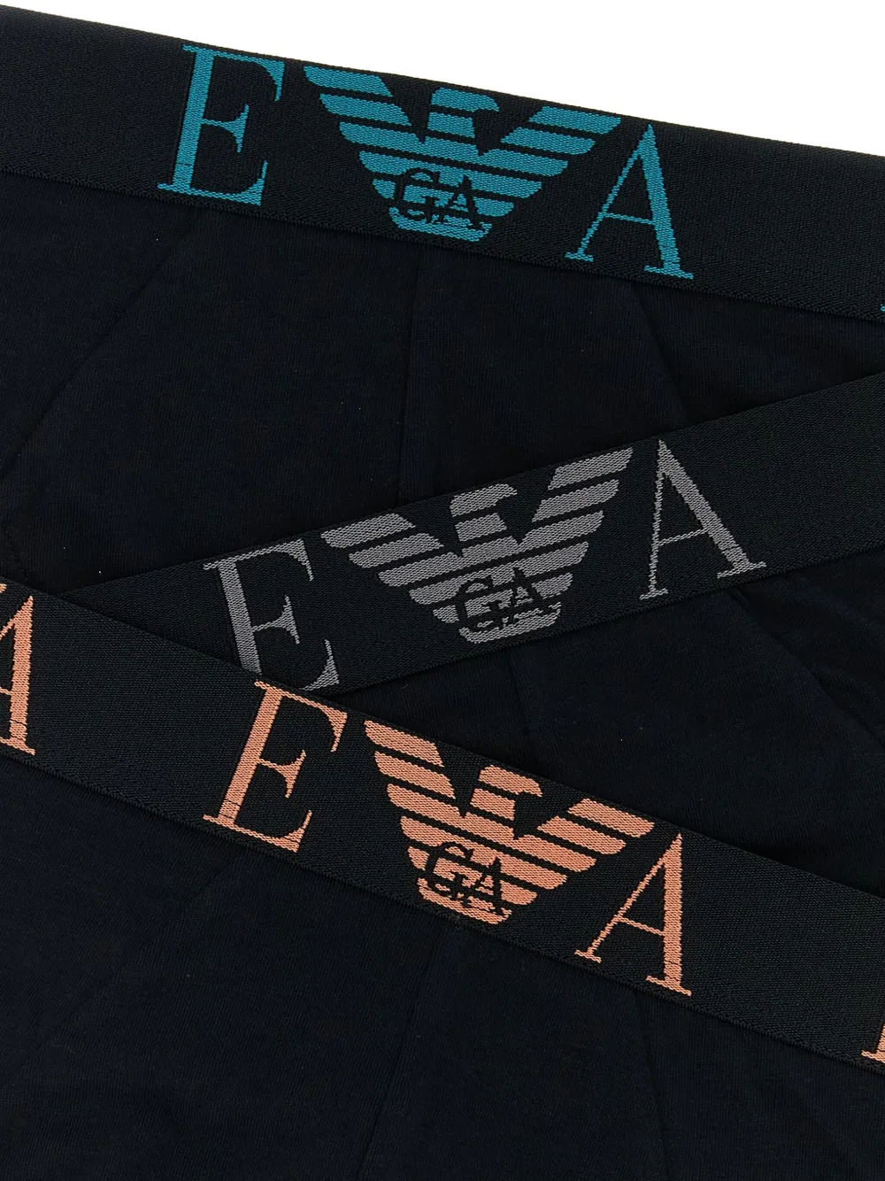 Emporio Armani Drie boxershorts met logoband Zwart