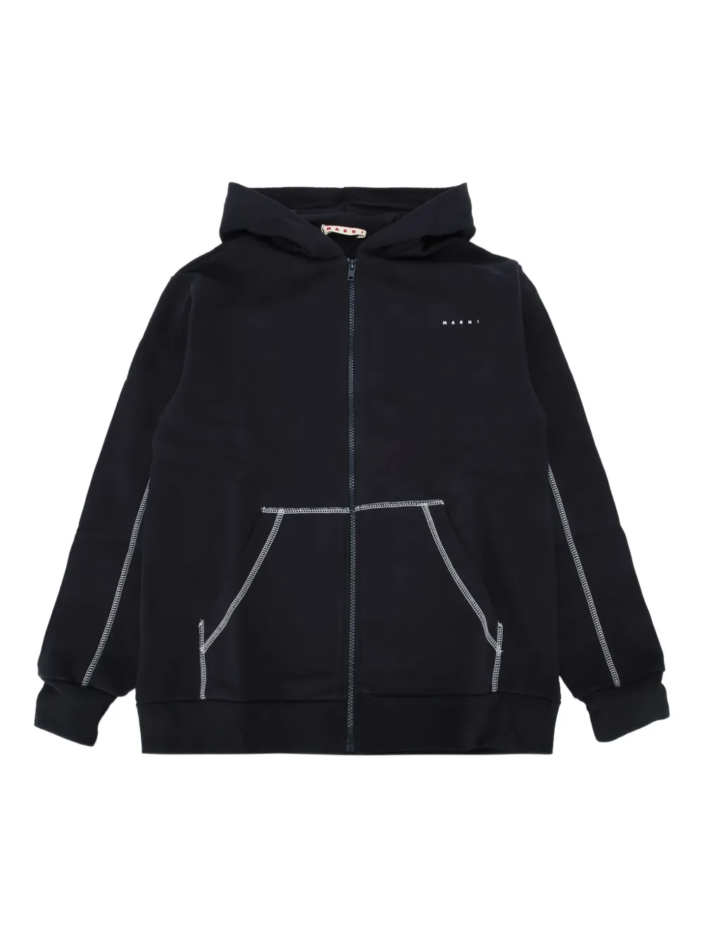 Marni Kids ジップアップ パーカー - ブラック Marni Kids ジップアップ パーカー - ブラック
