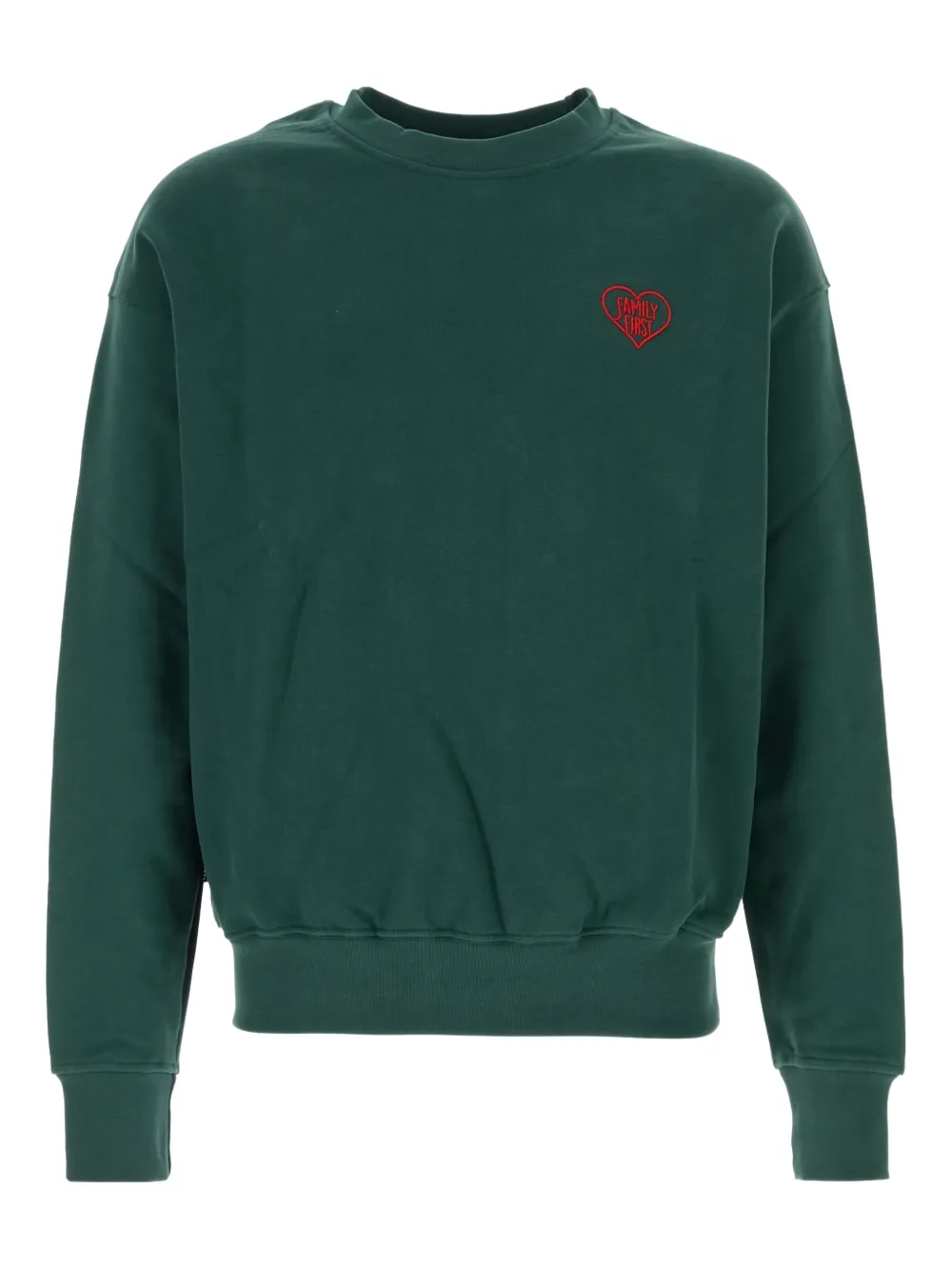 heart-embroidered crew-neck sweatshirt