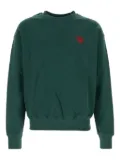Family First heart-embroidered crew-neck sweatshirt - Green