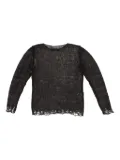 Cortana open-knit long-sleeve top - BLACK