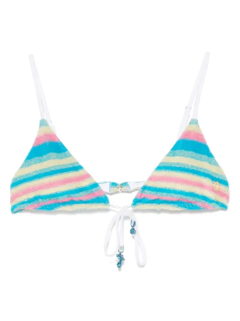 Casablanca stripe towelling bikini top 