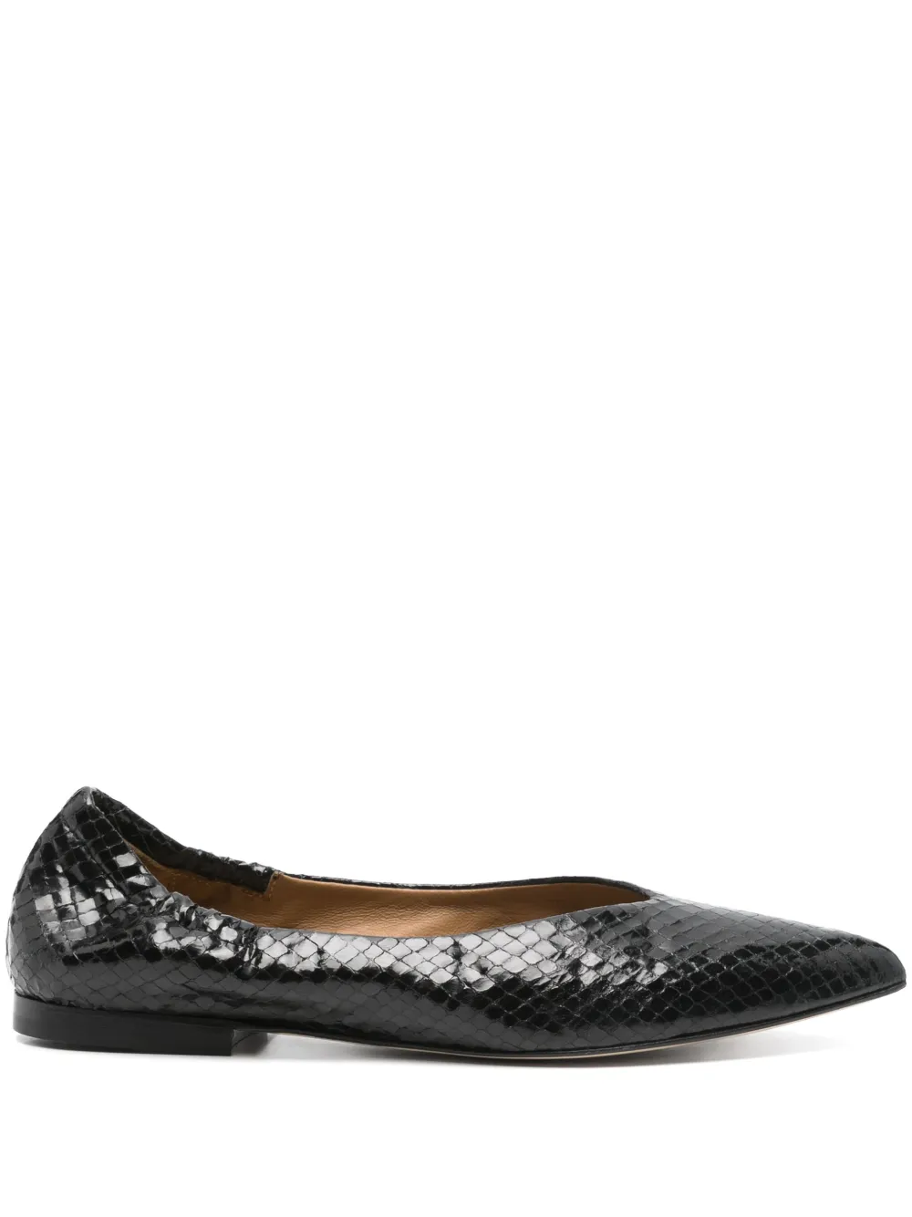 Anna F. snake skin-effect ballet flats Zwart
