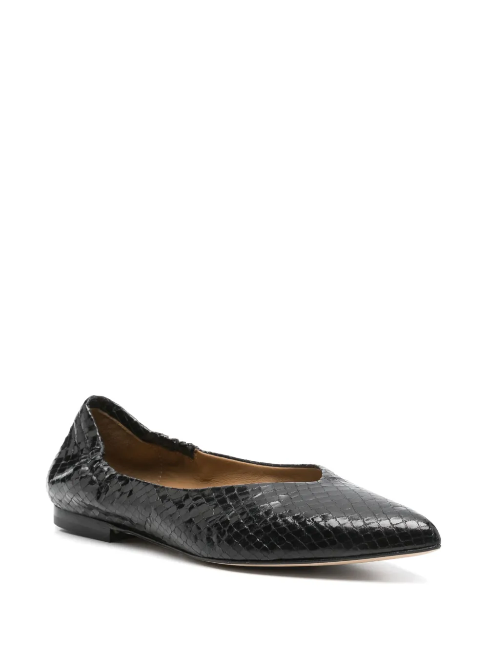 Anna F. snake skin-effect ballet flats Zwart