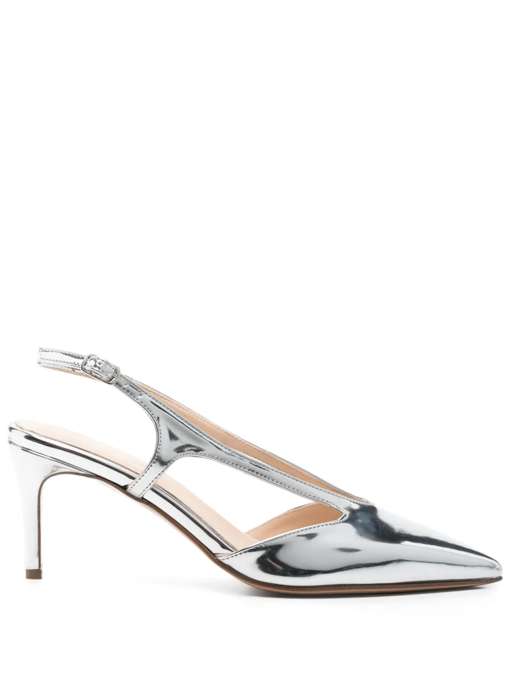 Anna F. 70 mm lakleren pumps Zilver