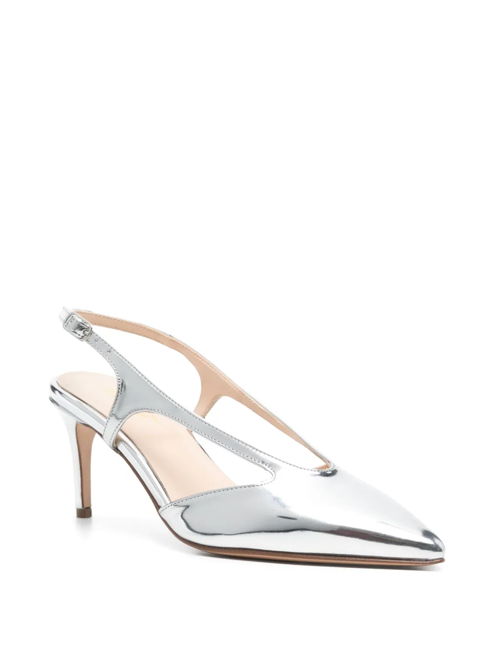 Anna F. 70mm patent-finish pumps - Zilver