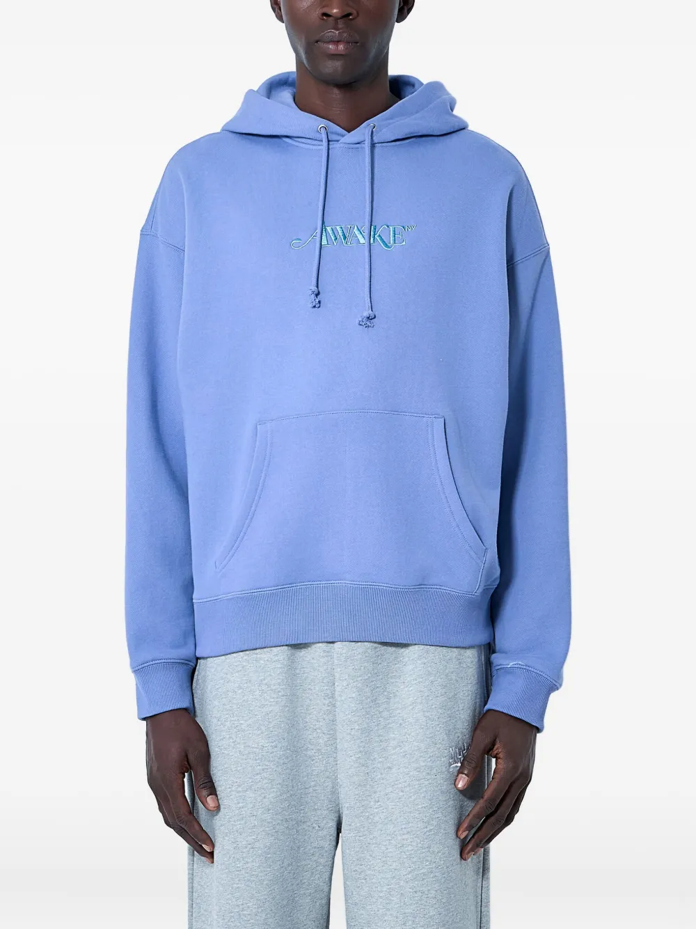 Awake NY logo-embroidered hooded sweatshirt - ブルー Awake NY logo-embroidered hooded sweatshirt - ブルー