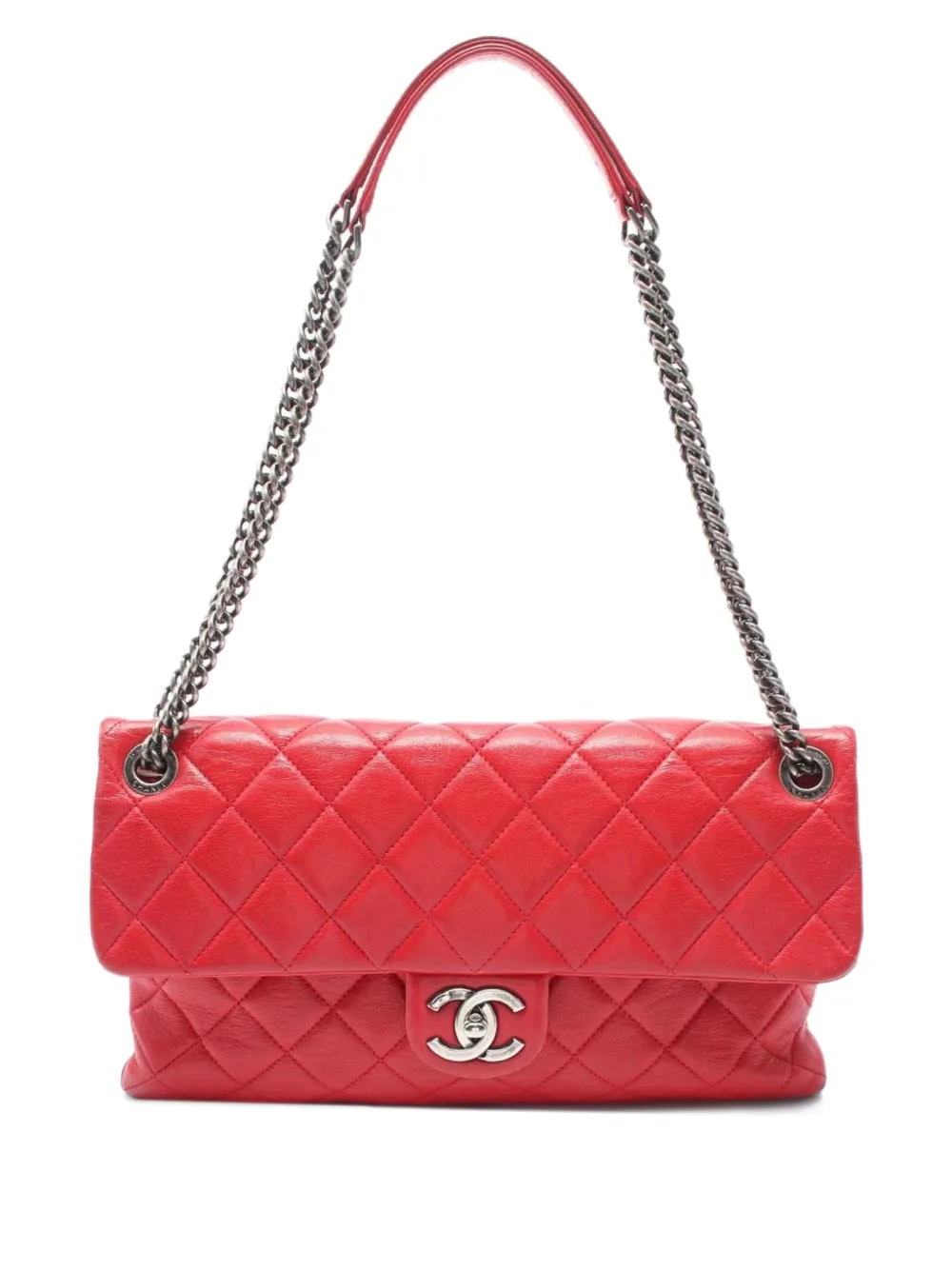 Pre-owned Chanel 2014-2015 31 Rue Cambon Flap Shoulder Bag In Red