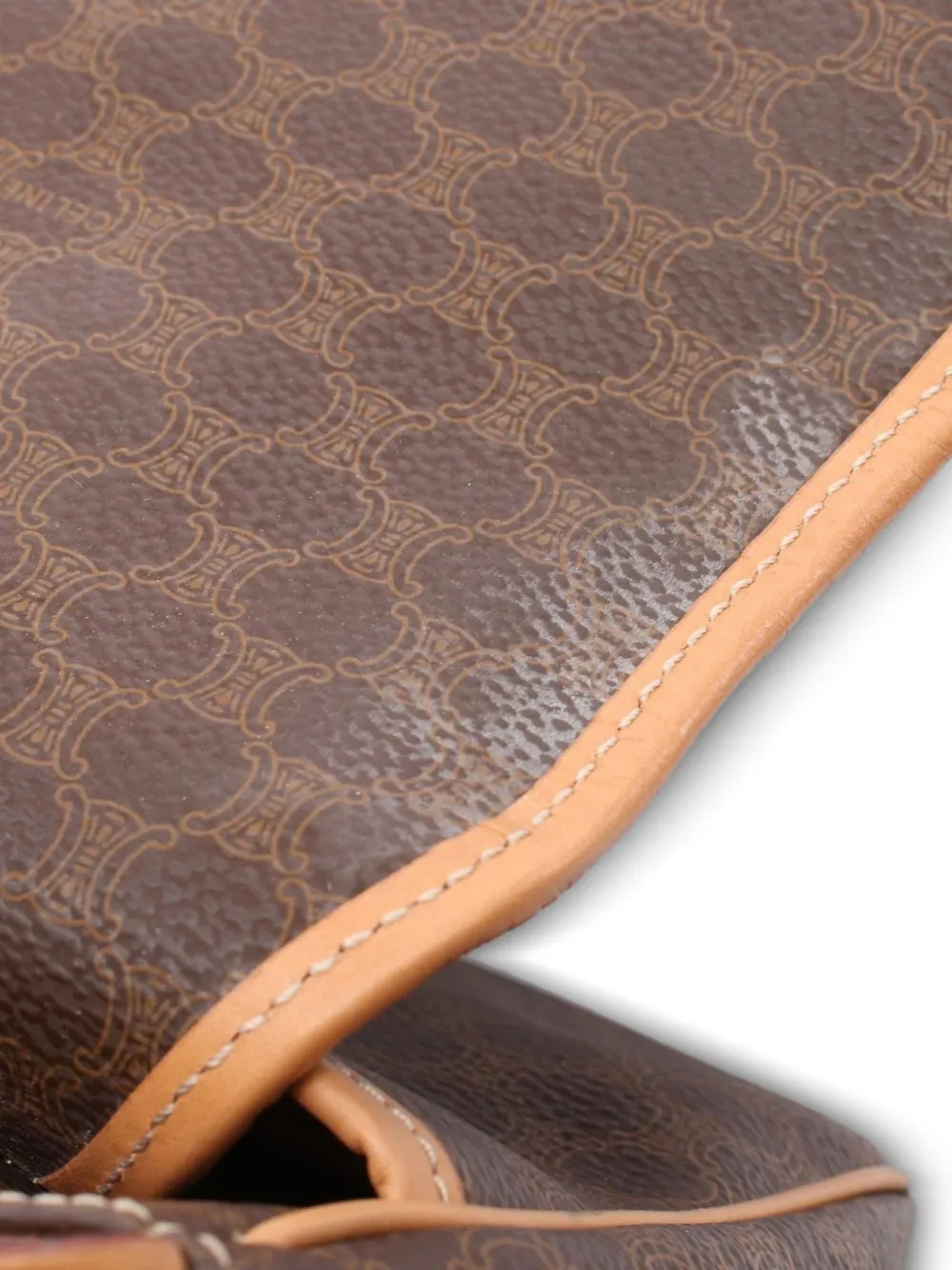 Pre-owned Celine 2000s Macadam Shoulder Bag In Brown