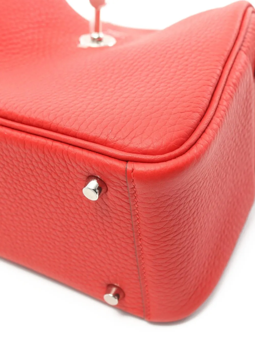 HERMES Pre-owned 2025 Mini Lindy Shoulder Bag In Red