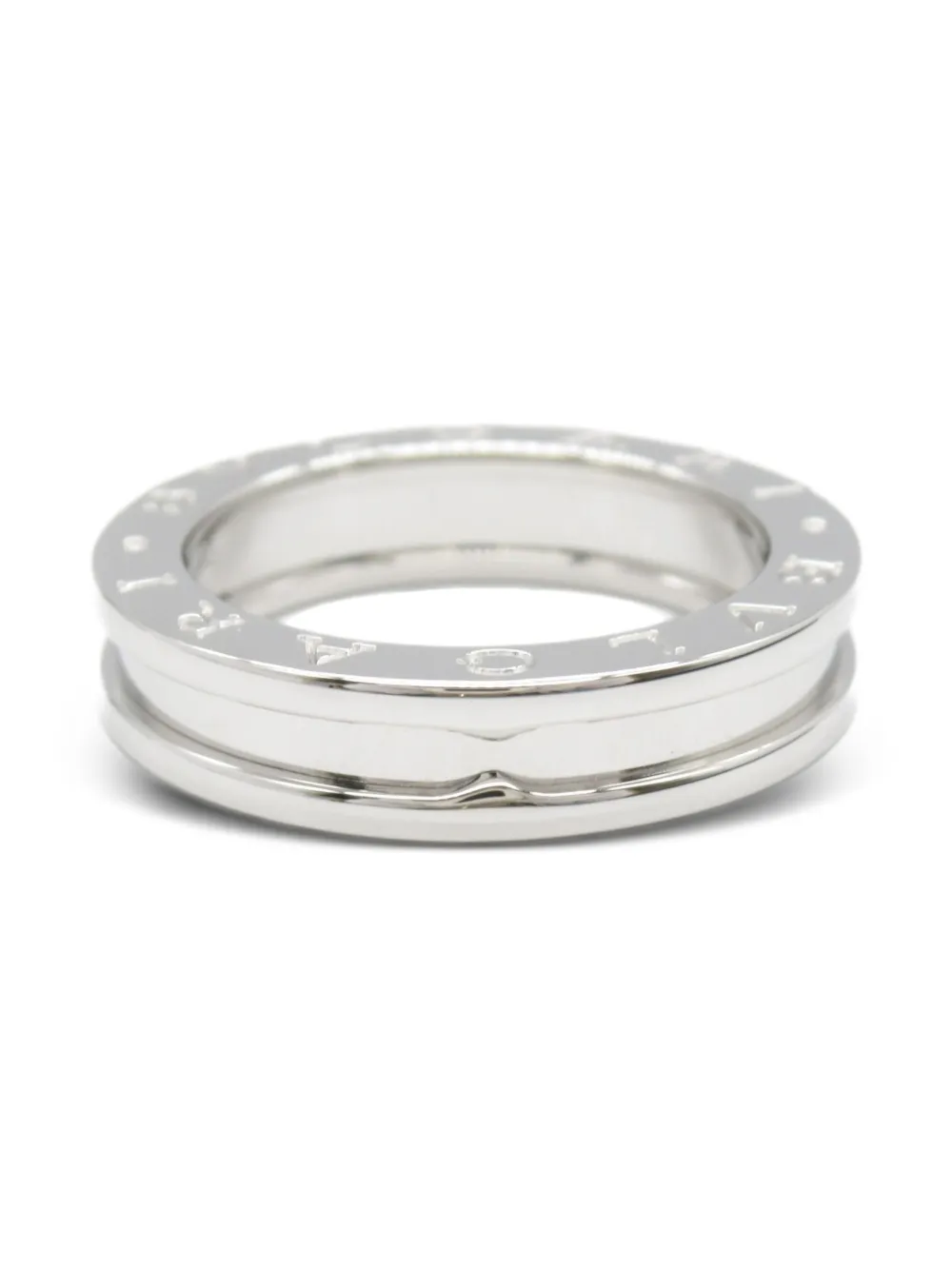 Pre-owned Bvlgari 10's 18kt White Gold B-zero1 Ring In Silver