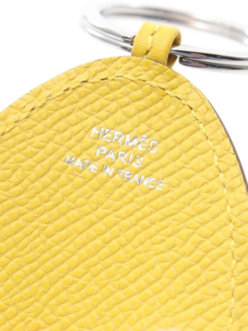 Pre-owned Hermes 2025 Pouple Keyring In Yellow