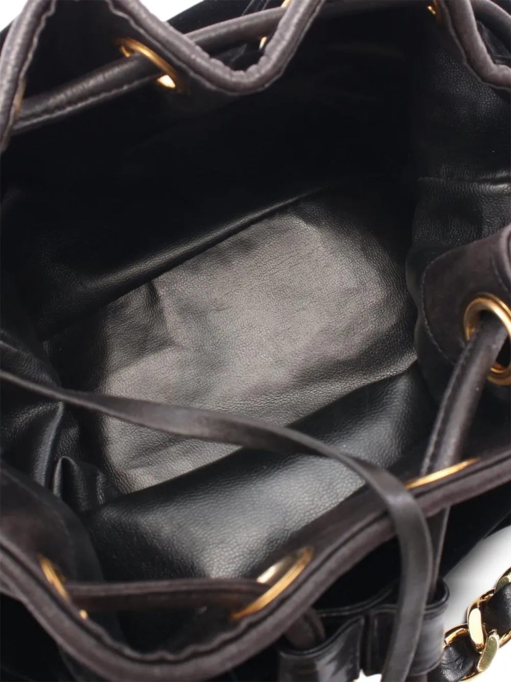 Pre-owned Chanel 1986-1988 Coco Mark Bucket Bag In Black