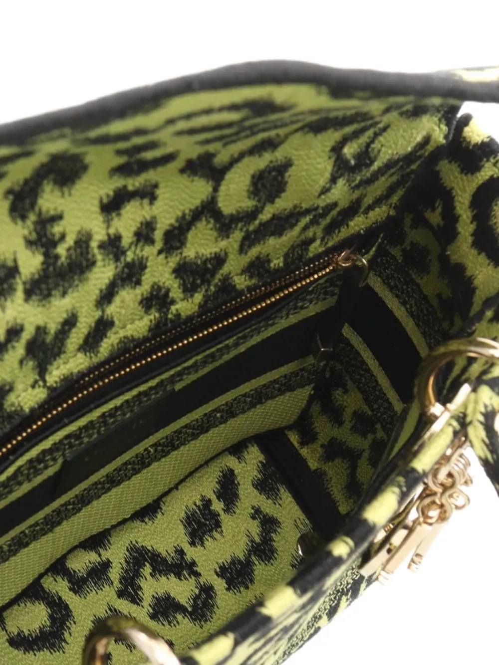 Pre-owned Dior 2010s Medium Lady D-lite Two-way Handbag In Yellow