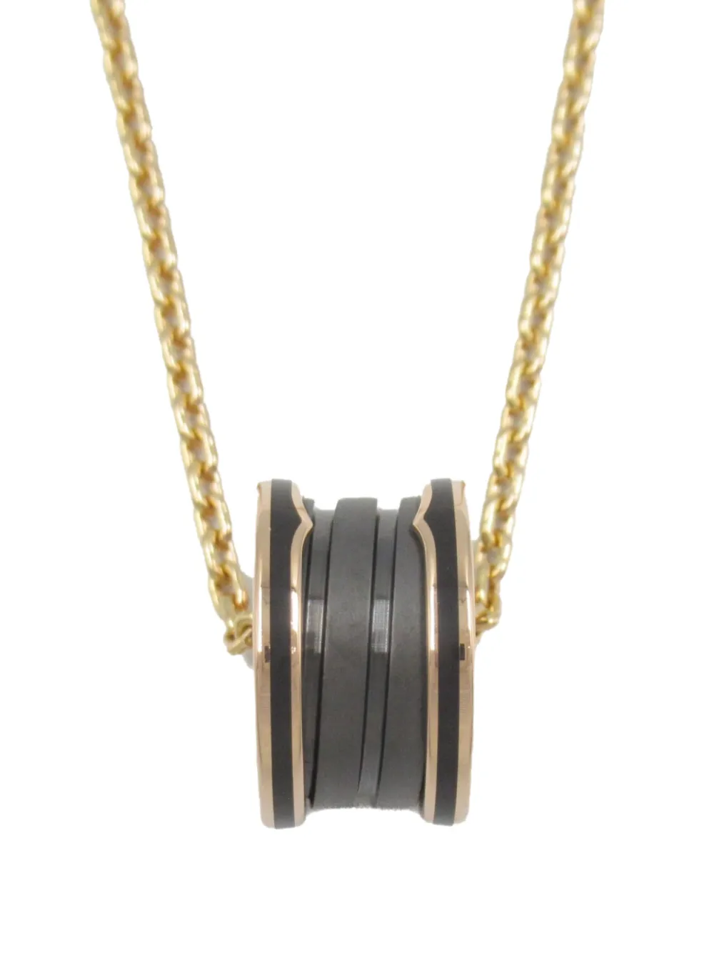 Pre-owned Bvlgari 2010s 18kt Rose Gold B-zero B Necklace