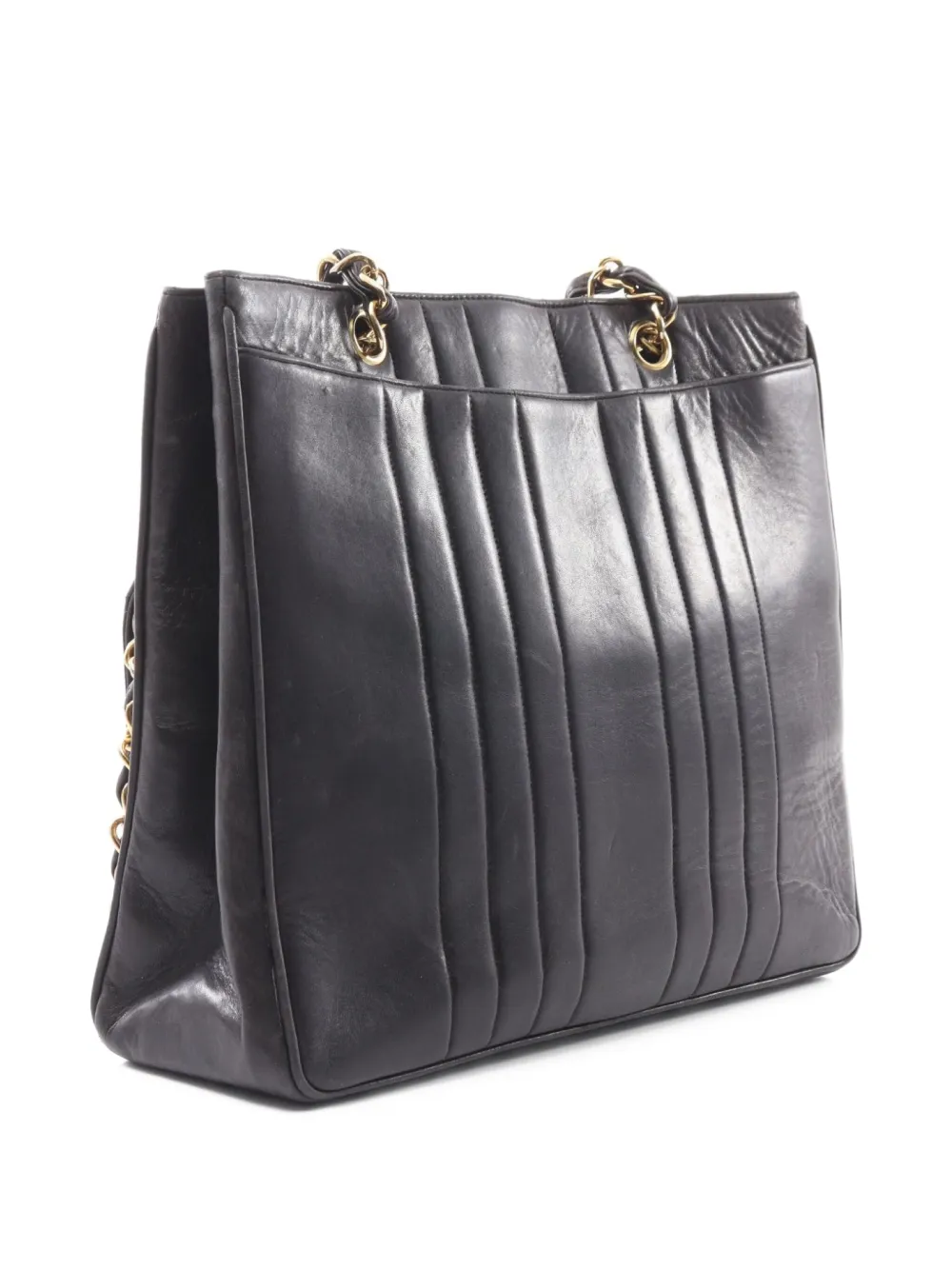 Pre-owned Chanel 1996-1997 Mademoiselle Chain Shoulder Bag In Black